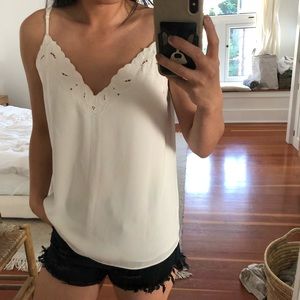 Aritzia Wilfred White Floral Top - Size S